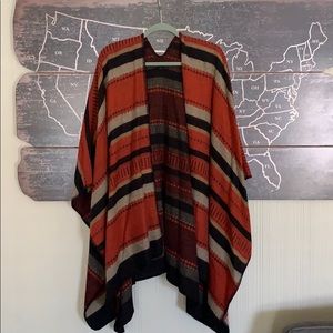 ALYX Wrap Poncho Large rust, gray, brown &blacks.